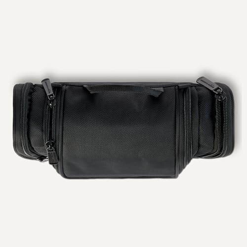 Amazon Essentials Spacious Toiletry Bag, Hanging Cosmetic Dopp Kit with Multiple Compartments, Durable 1680D Polyester, Large Capacity Storage, Compact Design, Black (Previously Amazon Basics)