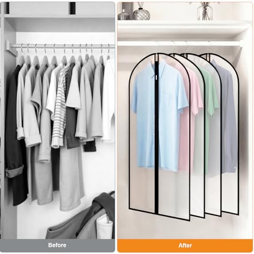 12 Pack Garment Bags 60 * 100cm, 40in PEVA Translucent Garment Covers, Suit Storage Bags, Dress Organizer Bags Used To Protect Shirts, Winter Coats, Jackets