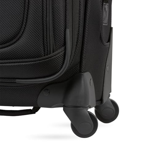 SWISSGEAR Sion Softside Expandable Spinner Luggage Durable Lightweight Travel Suitcase, Black, 3-Piece Set (Carry-On/Medium/Large)