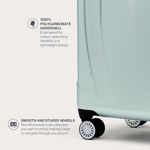 Travelpro Pathways 3 Hardside Expandable Luggage, 8 Spinner Wheels, Lightweight Hard Shell Suitcase, Cloud Grey, Checked Medium 25 Inch