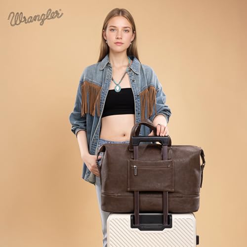 Wrangler Travel Duffel Bag Carry On Overnight Bag with Shoe Compartment Weekender Bag for Women WG253-5110CF