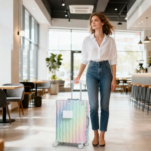 HEJIHUI 20 Inch Carry On Luggage with Spinner Wheels,Aluminum Frame PC Hard Shell Suitcase with USB Port,Lightweight Travel Luggage Airline Approved for Men Women, Colorful