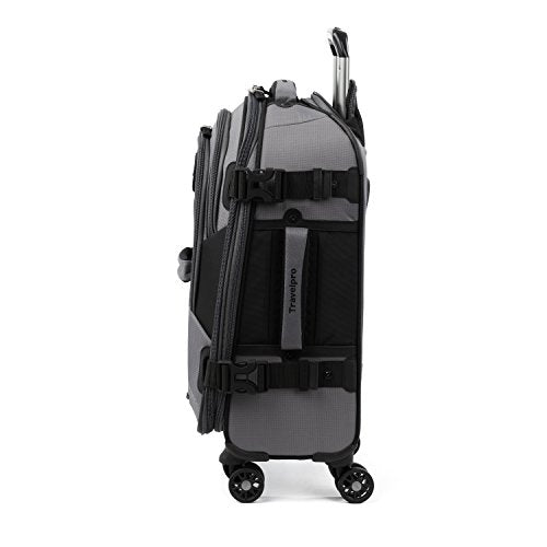 Travelpro Bold Softside Expandable Carry on Spinner Luggage, Carry on 21-Inch, Grey/Black