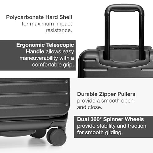 Traveler's Choice Mykel Dual Opening Polycarbonate Hardside Suitcase with Sleeve and Ergonomic Handle
