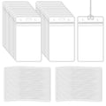 10 Pack Clear Plastic Luggage Bag Tag Holder Badge Label Tag Holder with 10 Pack Luggage Loops Straps for Office Business Travel Supplies