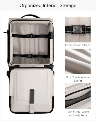 LUGGEX 18x14x8 Underseat Carry On Luggage with Spinner Wheels, UDS Softside Lightweight Suitcase for 2-Day Travel(UX-Pro, Black, 18x14x8)