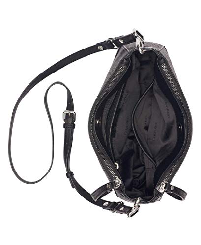 Calvin Klein Sonoma Bubble Lamb Novelty Messenger Crossbody, black/silver, One Size