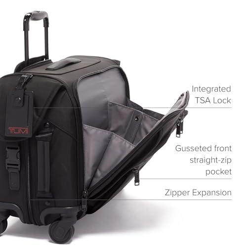 TUMI - Alpha Garment 4 Wheeled Carry-On - Garment Compartment Fits 6 Suits or Dresses - Carry On Luggage for Travel - Black