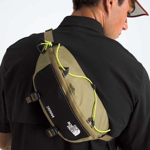THE NORTH FACE Terra Lumbar Hiking Hip Pack - 3 Liter Storage Belt Bag, Water Repellent Finish, Adjustable Strap, Cedar/TNF Black/Fizz Lime, One Size