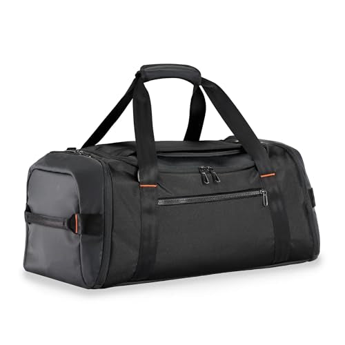 Briggs & Riley 27" Medium Upright Duffle - Checked Luggage for Travel, Suitcases with Wheels, Softside Rolling Bag for Men & Women, Self-Repairing Zipper - ZDX Collection, Black