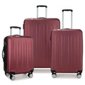 Elite Luggage Expandable Hardside Spinner Luggage,TSA Lock, Burgundy, 3-Piece