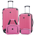 Travelers Club Midtown Hardside 4-Piece Luggage Travel Set, Bubble Gum