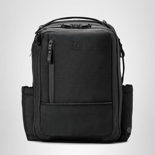 Travelpro Altitude Slim Expandable Travel Laptop Backpack 20-24L, 16 Inch Laptop, Water Resistant, Work, Business, Men and Women, Jet Black