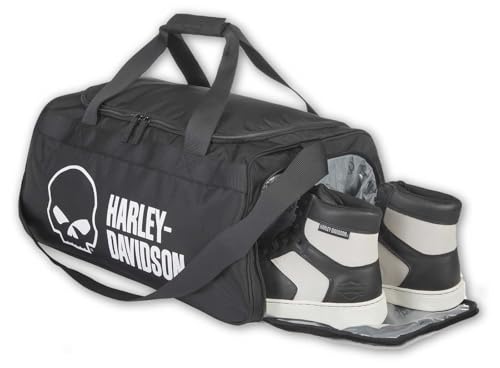 Harley-Davidson Willie G Skull Logo Duffel Bag w/Side Shoe Pocket - Black