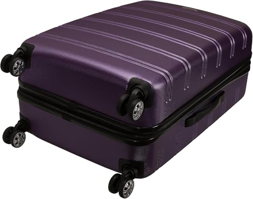 Rockland Melbourne Hardside Expandable Spinner Wheel Luggage, Medium 24", Purple