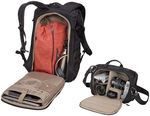 Thule Covert Camera Backpack 24L, Modular Internal Organization, Fits 14" Laptop & 11" Tablet, Includes Padded Shoulder Bag