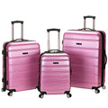 Rockland Melbourne Hardside 3 Piece Expandable Spinner Wheel Luggage Set, (20"/24"/28"), Pink