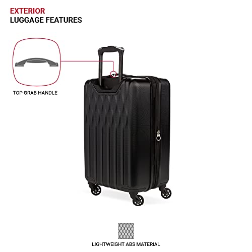 SwissGear 8018 Expandable Luggage, Hard Shell Carry-On Luggage with Spinner Wheels