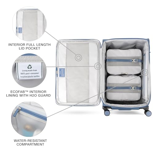 Travelpro VersaPack+ Lightweight Softside Expandable Checked Luggage, 8 Spinner, TSA Lock, Checked Large 29-Inch, Elemental Blue