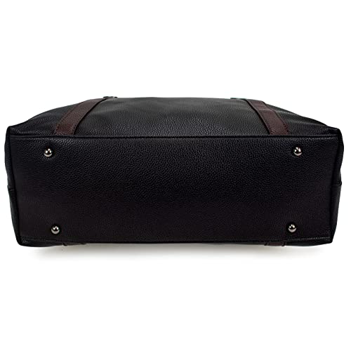 Badgley Mischka Anna XL Vegan Leather Tote Weekender Travel Bag (Black)