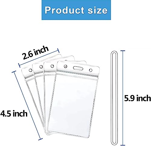 100 Pack Clear Luggage Tags Bag Tags Holder Identification ID Card Badge Holder with Luggage Tag Loop Straps for Business Travel and Office Supplies