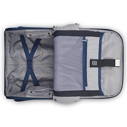 DELSEY PARIS Helium DLX Softside Luggage Under-Seater with 2 Wheels, Navy Blue, Carry on 16 Inch