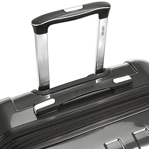 DELSEY PARIS Helium Aero Hardside Expandable Luggage with Spinner Wheels, Brushed Charcoal, Checked-Medium 24 Inch