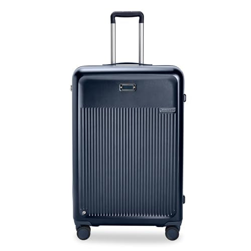 Briggs & Riley 30" Large Expandable Spinner - Checked Luggage for Travel, Suitcases with Wheels, Hardside Rolling Bag for Men & Women, Self-Repairing Zipper - Sympatico Collection, Navy