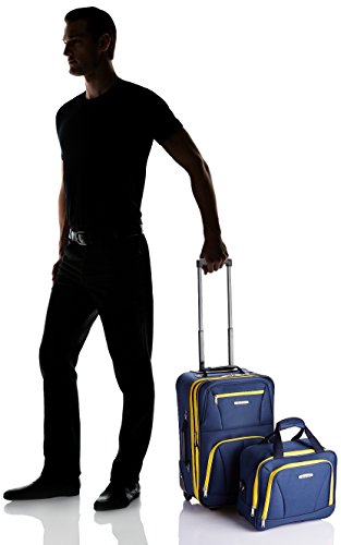 Rockland Fashion Softside Upright Luggage Set, Navy, 2-Piece (14/19)