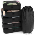 Shacke Packing Cubes for Travel 6 Set - Premium Luggage Organizer Bags - Versatile Travel Organizer for Women and Men - Optimized Packing Bags - Travel Essentials (Pure Black)