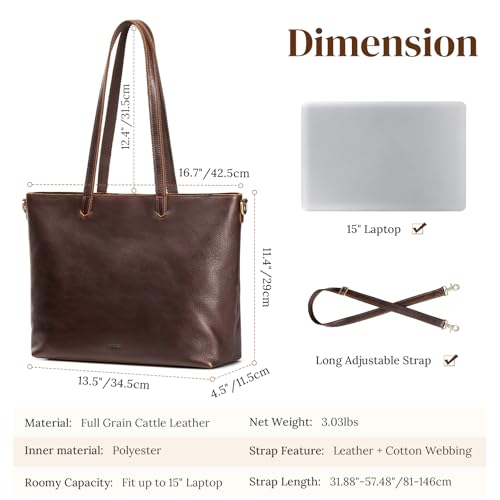 S-ZONE Leather Tote Bag for Women Large Shoulder Bag Work Top Handle Handbag Satchel Purse 2Pcs Set