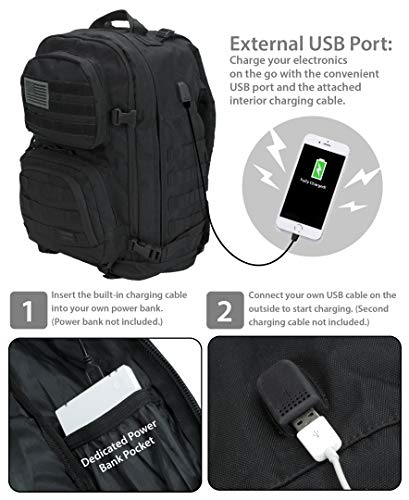 Rockland Military Tactical Laptop Backpack, Black