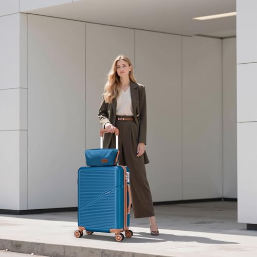 Cosbarn Carry On Luggage Set 22x14x9 Airline Approved, 3 Piece 20 Inch Lightweight ABS Hardside Suitcases with Wheels and TSA Lock, Durable Waterproof Travel Suitcase for Men Women