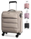 BAGSMART Underseat Carry on Luggage with Wheels, Soft Small Travel Luggage with PVC Wet/Dry Pockets, Lightweight Soft Personal Item Suitcase for Short Trip,Camer