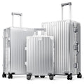 ALPHA CAMP 3 Piece Luggage Sets With Layer Dual Aluminum Frame,TSA Spinner Wheels, 3-Layer PC Hardside Carry on and Checked Hardside Zipperless Suitcase Sets,Type-C USB Charging Port, Cup Holder