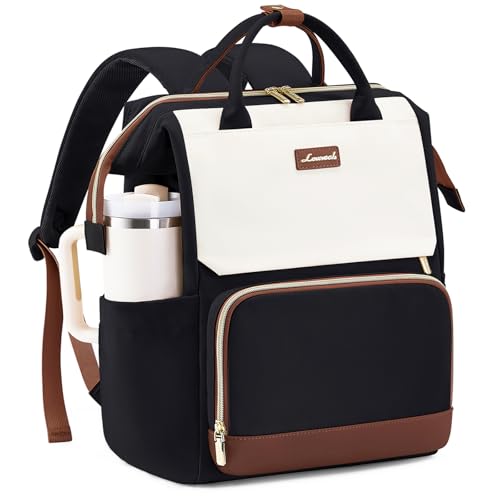 LOVEVOOK Laptop Backpack for Women with Giant Tumbler Holder Pocket, 15.6 inch Travel Work Backpack Purse for Nurse Teacher, Waterproof Bag College Bookbag Casual Daypack