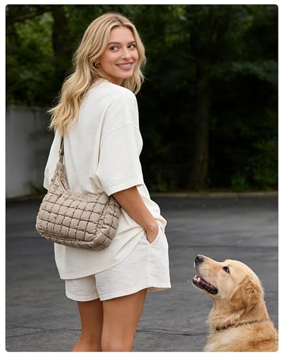 BAGSMART Quilted Crossbody Bags for Women Lightweight Puffer Purse Shoulder Hobo Bag for Daily Use Travel Essentials