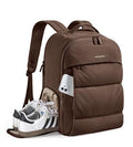BAGSMART 30L Travel Backpack for Women, Carry on Backpack for Airplanes, Gym Backpack with Shoe Compartment, Lightweight Travel Bag Fits 15.6 Inch, Water-Resistant, Chocolate