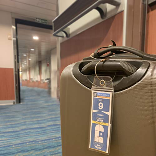 Cruise On Royal Caribbean Cruise Luggage Tag Holder (4 Pack) – Fits All Royal Caribbean Ships, Durable Travel ID Holders for 2026-2027 Cruises, Clear Waterproof Cruise Essentials