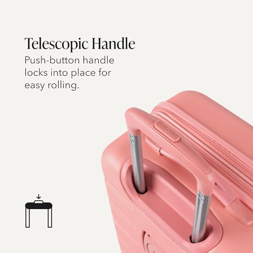 SwissGear 7366 Signature Hardside Expandable Luggage with Spinner Wheels, TSA Lock, Cup-Holder, Coral Almond, Carry-On 19-Inch