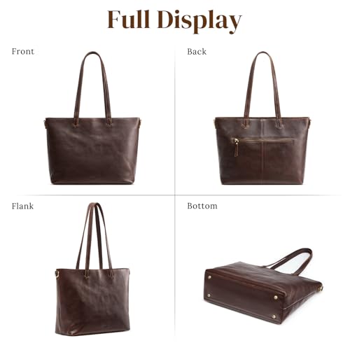 S-ZONE Leather Tote Bag for Women Large Shoulder Bag Work Top Handle Handbag Satchel Purse 2Pcs Set