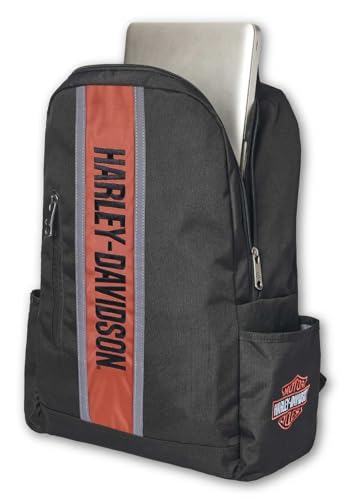 Harley-Davidson Classic Iconic H-D Sport Stripe Backpack, Rugged Polyester Black