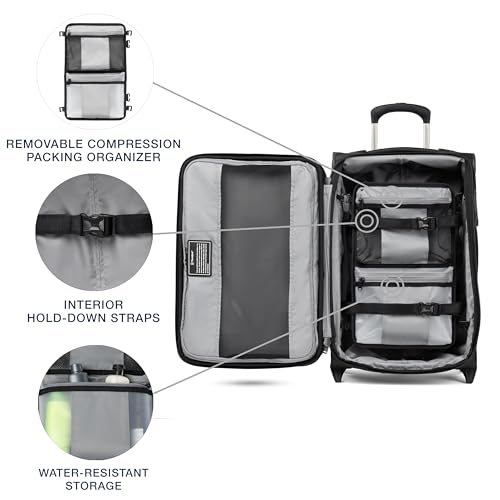 Travelpro Crew Classic Lightweight Softside Expandable Carry on Luggage, 2 Wheel Upright Rollaboard Suitcase, Men and Women, Carry On 22-Inch, Black