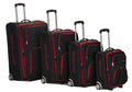 Rockland Polo Equipment Varsity Softside 4 Piece Upright Luggage Set, (18"/22"/26"/30"), Black