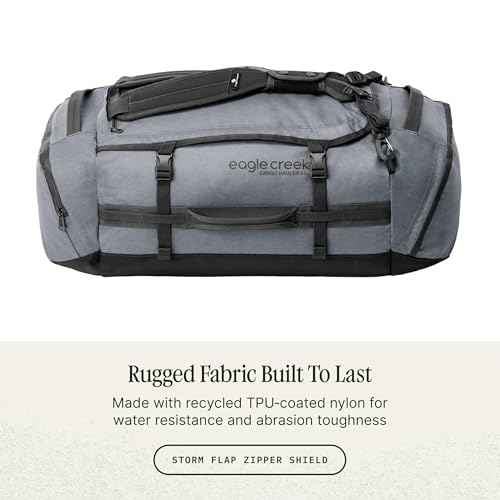 Eagle Creek Cargo Hauler Duffel Bag - Carry-On Duffel Bag for Travel - Easy Access Compartments - Lockable Zipper Opening - Water Resistant - Charcoal - 60L