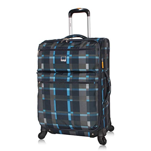 LUCAS Ultra Lightweight Carry On - Softside 20 Inch Expandable Luggage - Small Rolling Bag Fits Most Airline Compartments - Durable 4-Spinner Wheels Suitcase (Old School Navy)