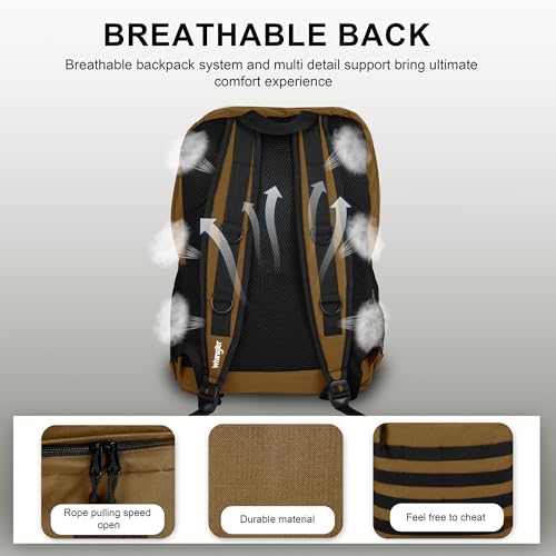 Wrangler Tradesman Backpack, Water Resistant Casual Daypack for Travel Work School, Unisex Laptop Backpack with Notebook Sleeve