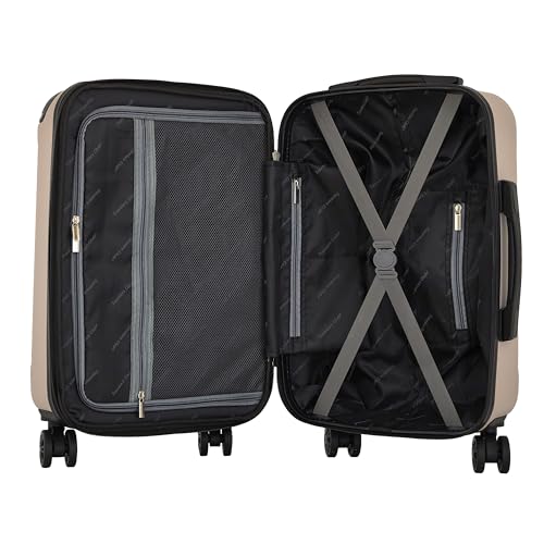 Travelers Club Chicago Plus Hardside Luggage, Mushroom, 3 Piece Set