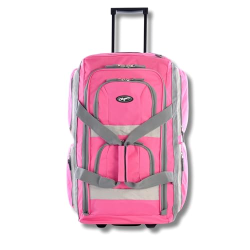 Olympia U.S.A. 29 inch Jumbo Size 8 Pockets Wheeled Rolling Duffel Bag Water Resistant Luggage Lightweight Travel Suitcase with Retractable Handle