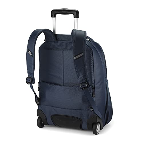 High Sierra Powerglide Pro Wheeled Backpack, Rolling Laptop Bag for Travel, Fits most 15.6” Laptops, 40L, Indigo Blue